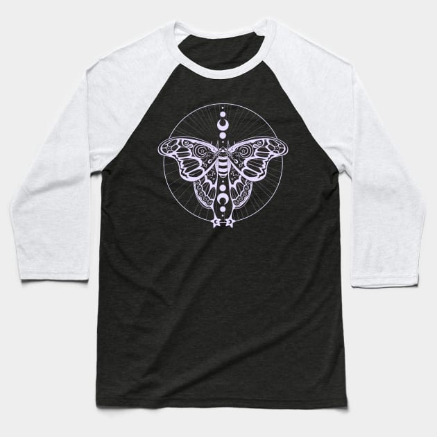 Moth Baseball T-Shirt by cryptidjak